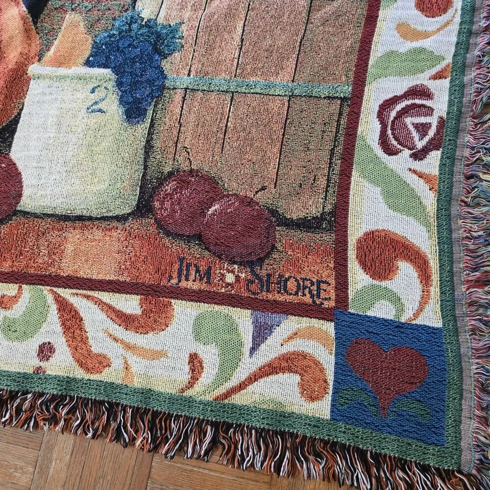 Jim Shore Tapestry Throw Harvest Thanksgiving Blanket 50”x”60” Autumn Fall